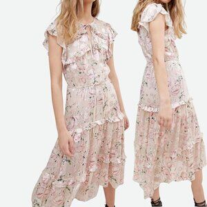 Rahi Cali Magnolia burnout silk floral dress